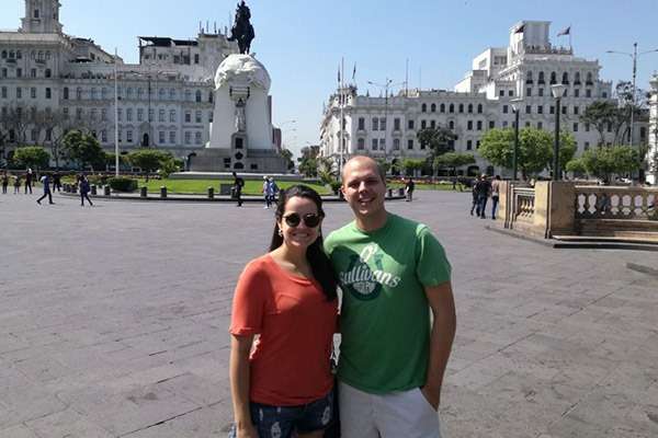 Sunny tour day at Plaza San Martin