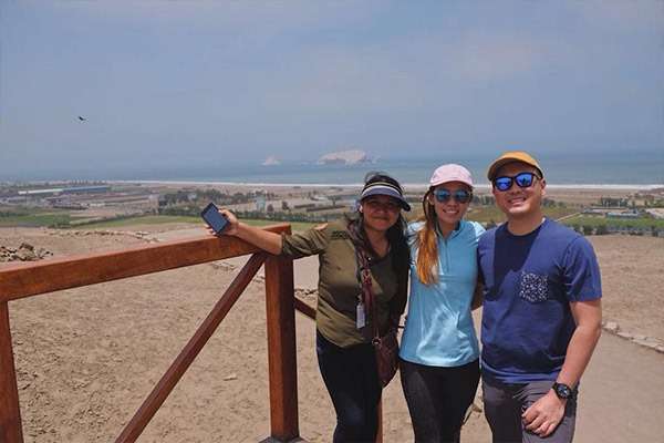 View of the pacific ocean from Pachacamac Sun Temple