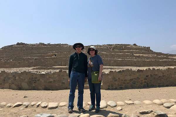 Couple visiting Caral Site