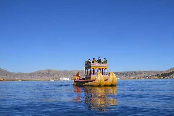 Reed Boat in Titicaca Lake