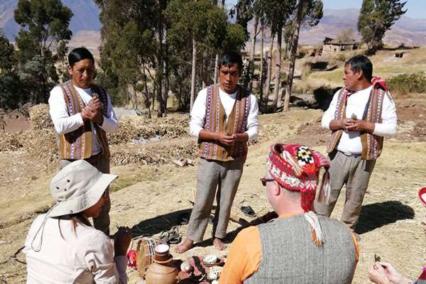 Attending a Pachamama inca ritual