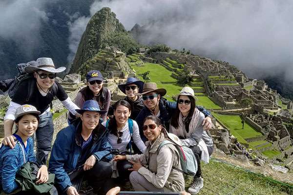 Group photo at Machu Picchu