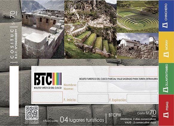 Partial Cusco Tourist Ticket Sacred Valley